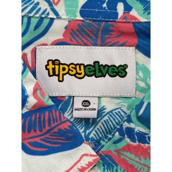 Tipsy Elves Island Breeze Hawaiian Shirt Hula Girls Aloha Resort Mens XXL NEW - Picture 3 of 7